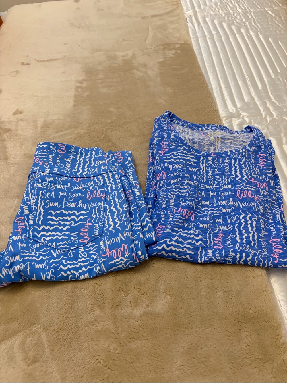 Lilly Pulitzer Blue Script Print set